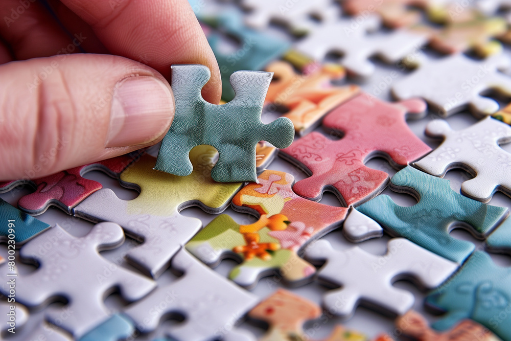 someone holding a puzzle piece between their fingers from a sea of puzzle pieces someone holding a puzzle piece between their fingers from a sea of puzzle pieces