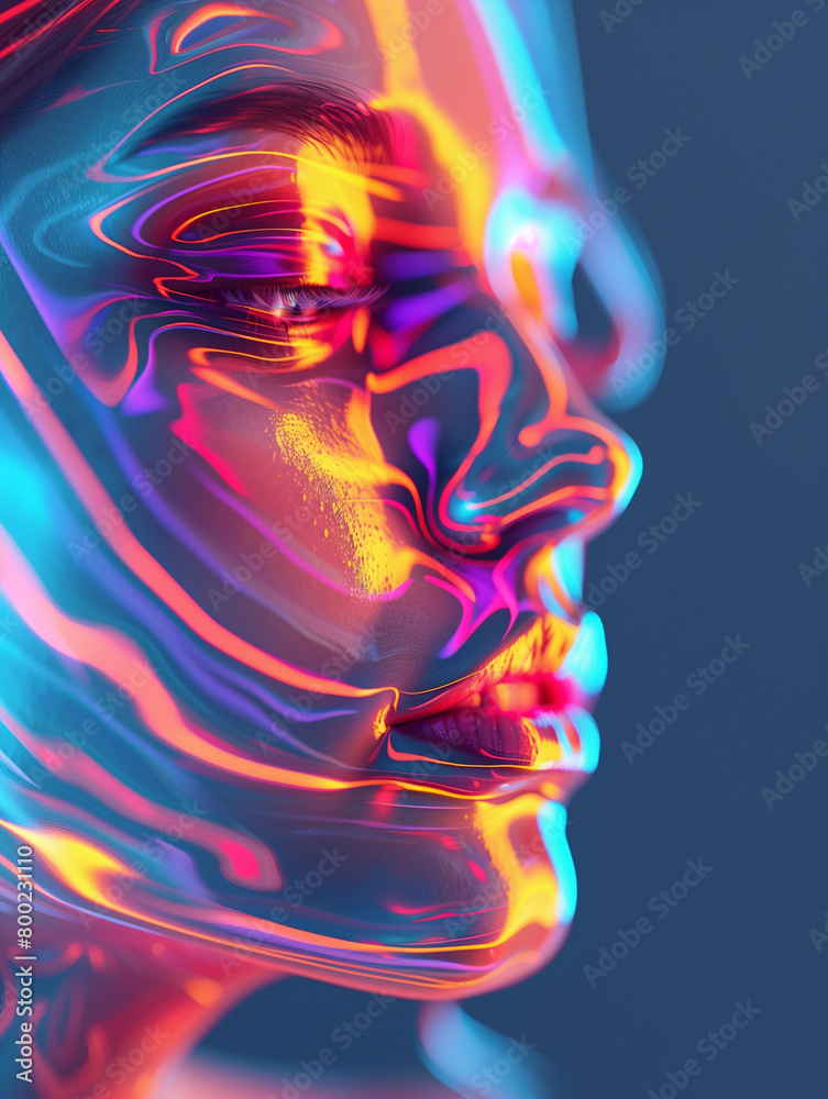 psychedelic fashion waves across a face psychedelic fashion waves across a face