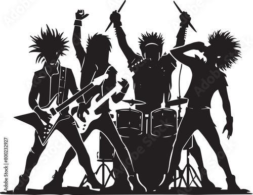 Punk Band Silhouette