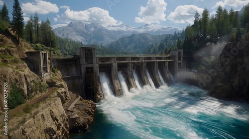 Harvesting Energy: The Majestic Hydroelectric Power Plant in Action
