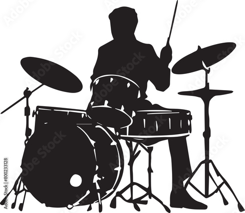 Rock Drummer Silhouette
