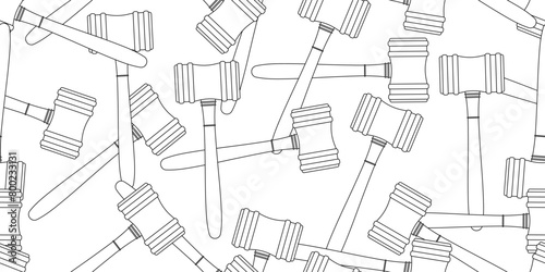 black white judge gavel seamless pattern