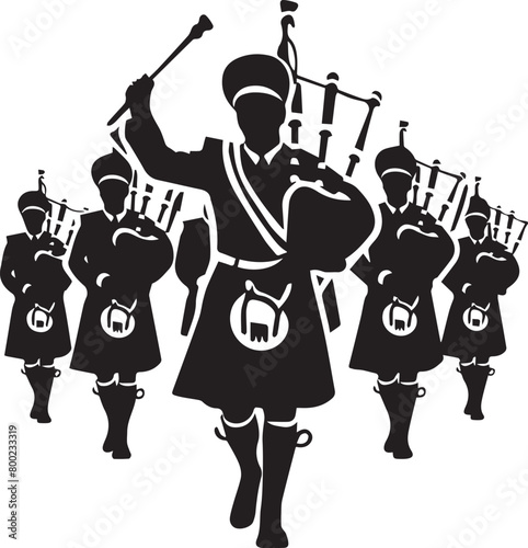 Marching Pipe Band Silhouette