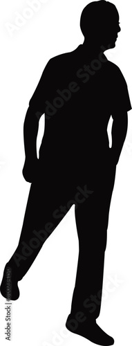 a man walking body silhouette vector