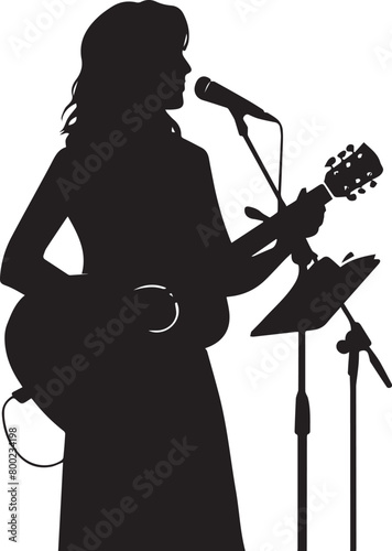 Woman Singer Songwriter Silhouette