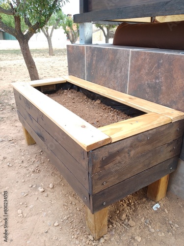 Constructed Garden Planter from Recycled Wood