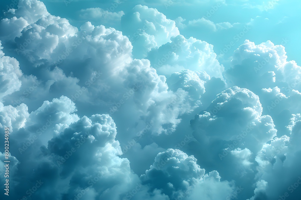 Stunning Aerial View of Fluffy Cumulus Clouds Against a Blue Sky Stunning Aerial View of Fluffy Cumulus Clouds Against a Blue Sky