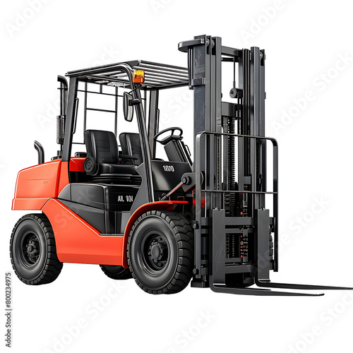 Forklift on isolated transparent background