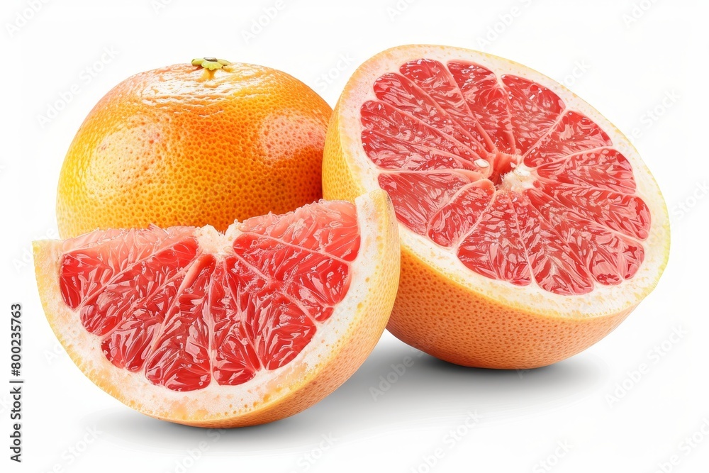Half of a grapefruit isolated on white with clipping path Half of a grapefruit isolated on white with clipping path