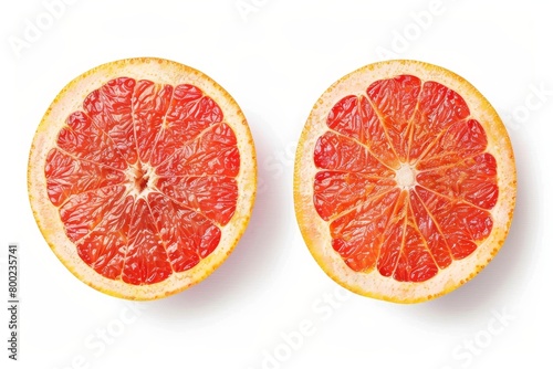 Half of a grapefruit isolated on white background with clipping path