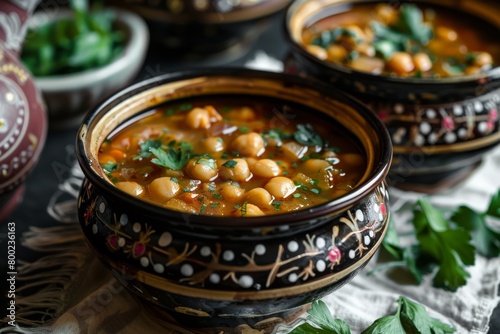 Harira soup traditional in Morocco photo