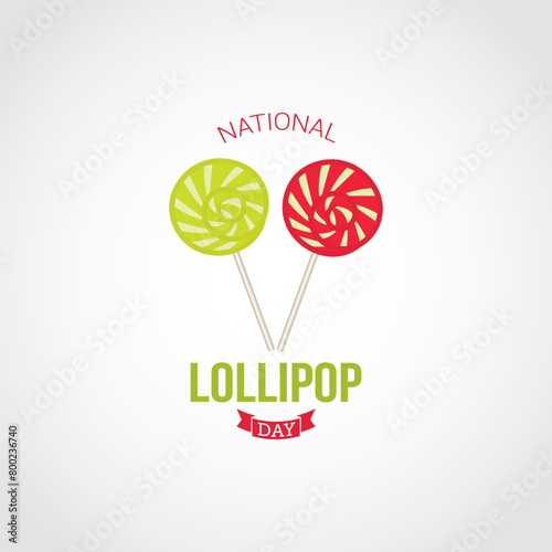 National lollipop day vector illustration. National lollipop day themes design concept with flat style vector illustration. Suitable for greeting card, poster and banner. photo