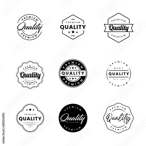 Quality badge icon, minimal, black and white