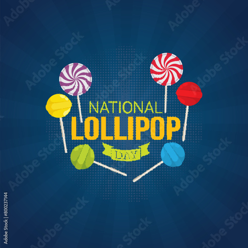 National lollipop day vector illustration. National lollipop day themes design concept with flat style vector illustration. Suitable for greeting card, poster and banner.