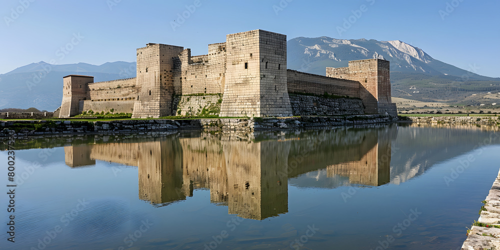 Castelo Europeu histórico com fosso
