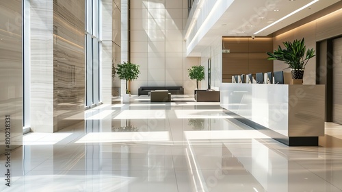 Neutral Tone Minimalist Lobby Interior