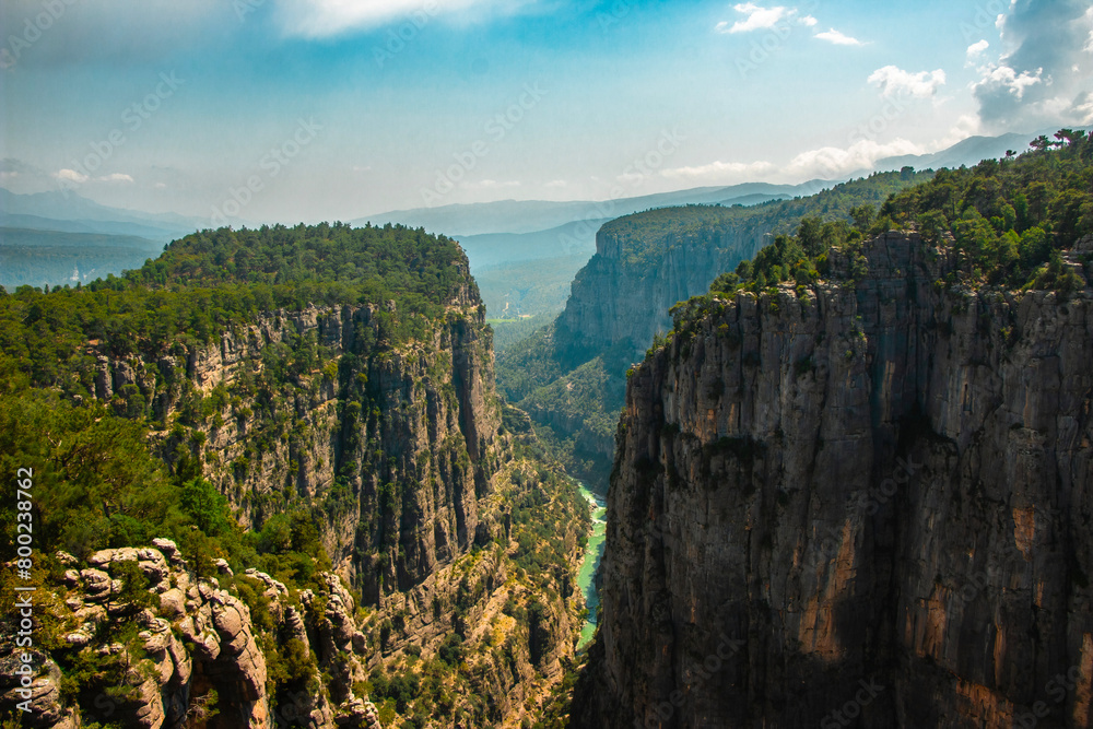 Fototapeta premium Magnificent nature view of Tazi canyon in Koprulu Nature Park in Turkey. Natural wonders and tourist attractions. Manavgat, Antalya.