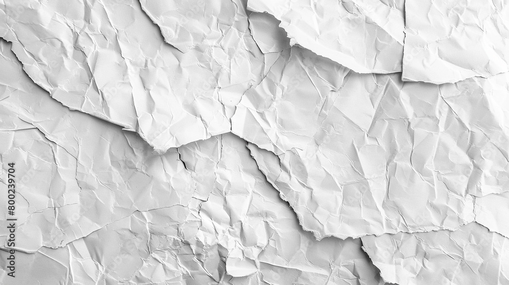 Fototapeta premium Texture white paper crumpled rough abstract background.