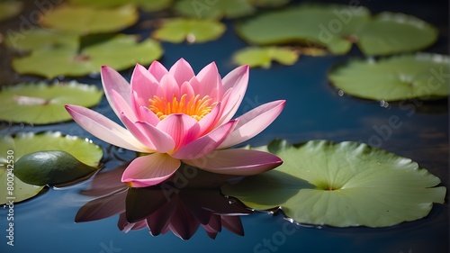 Water or Lotus Flower Lily Adorned in Water