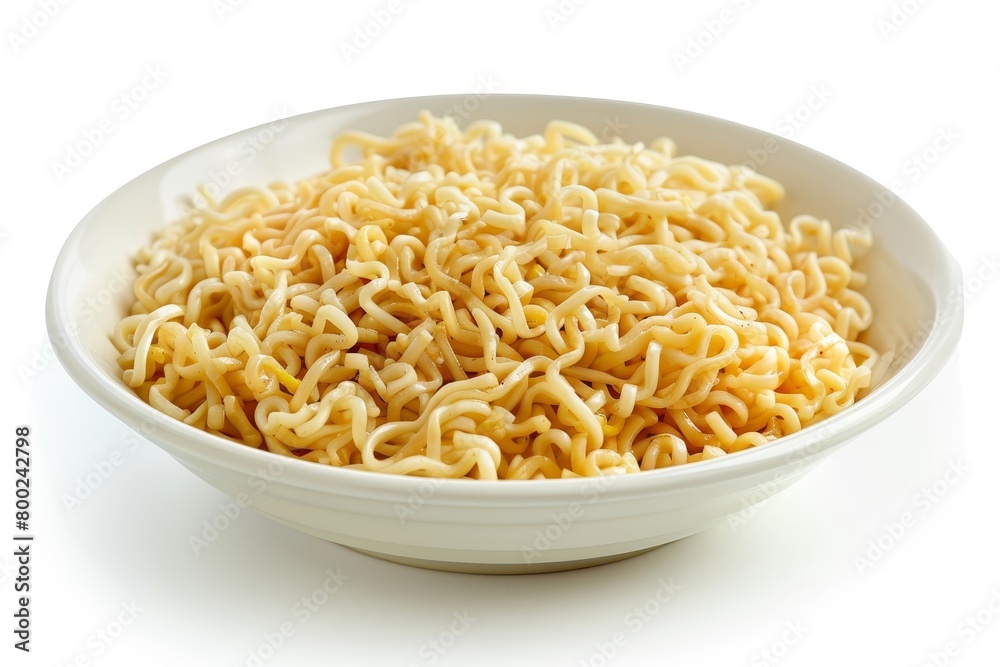 Instant noodles on white background with clipping path