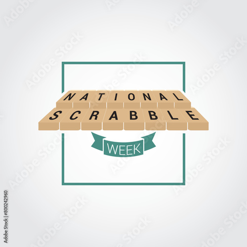 National Scrabble Week vector illustration. National Scrabble Week themes design concept with flat style vector illustration. Suitable for greeting card, poster and banner.