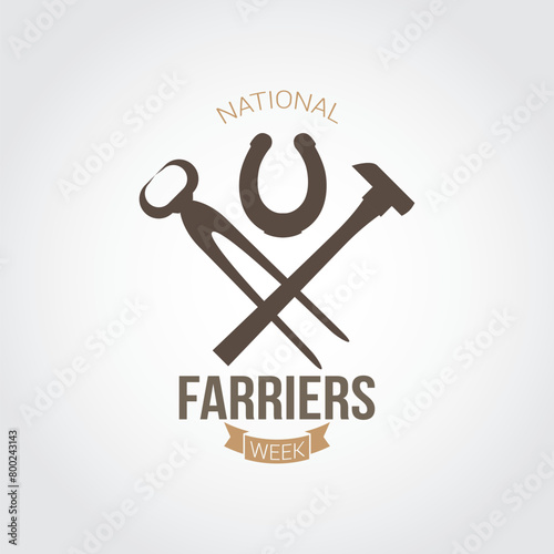 National farriers week vector illustration. National farriers week themes design concept with flat style vector illustration. Suitable for greeting card, poster and banner.