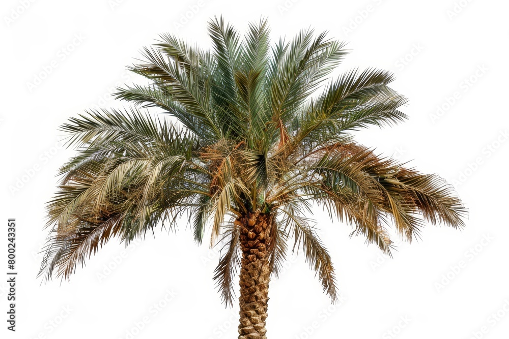 Isolated Indian palm tree with white background
