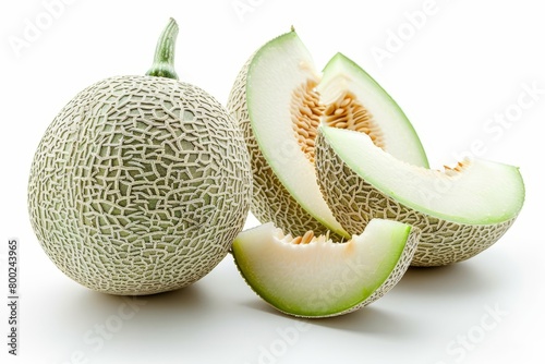 Isolated Shizuoka Crown Musk Melon on white background with clipping path photo
