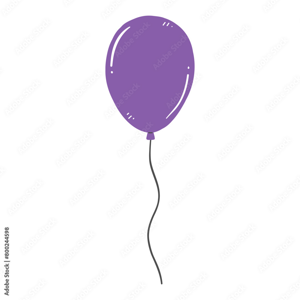 Violet balloon isolated on a white background. Vector illustration. Violet balloon isolated on a white background. Vector illustration.