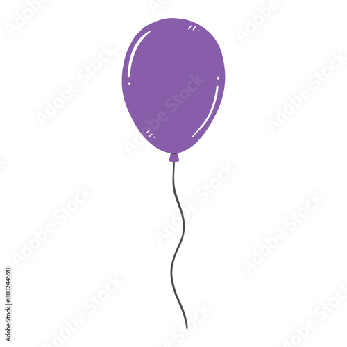Violet balloon isolated on a white background. Vector illustration.