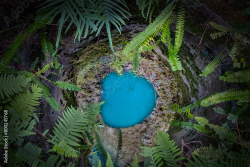 A Well at Blue Grotto Illuminated at Night, Williston, Florida photo