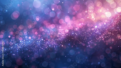 Delicate and dreamy bokeh highlights in a soothing blend of blue and lavender hues, infusing a serene ambiance The varying sizes and brightness of the light spots add a subtle touch.