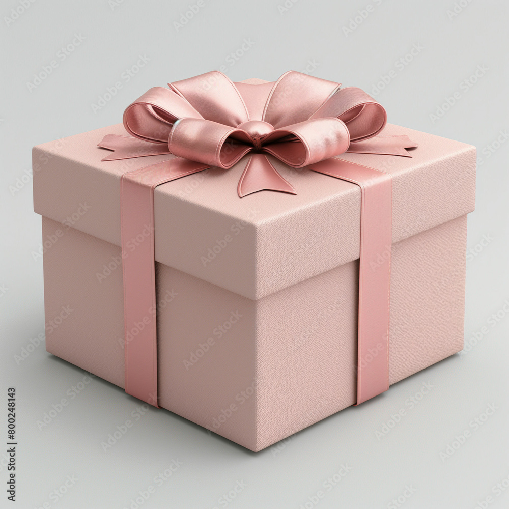 Obraz premium Pink gift box with pink bow. Generative AI