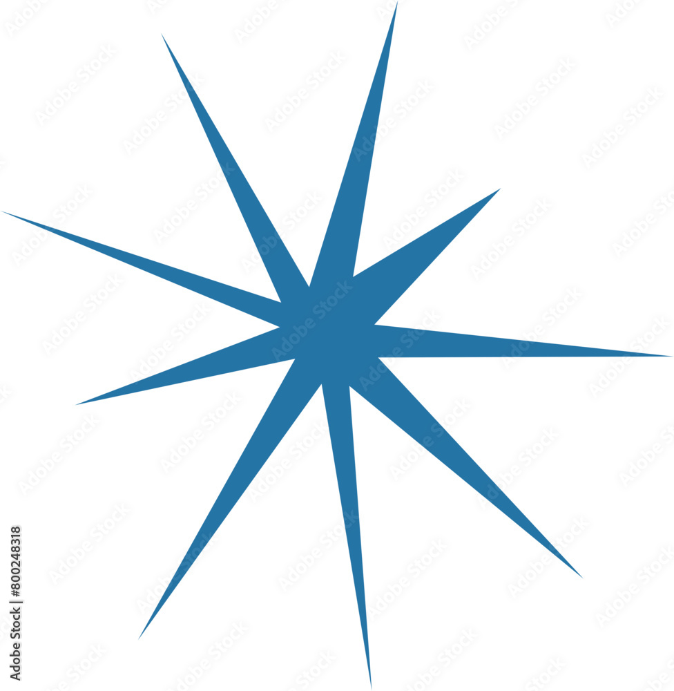 Fototapeta premium retro futuristic shiny star simple flat outline