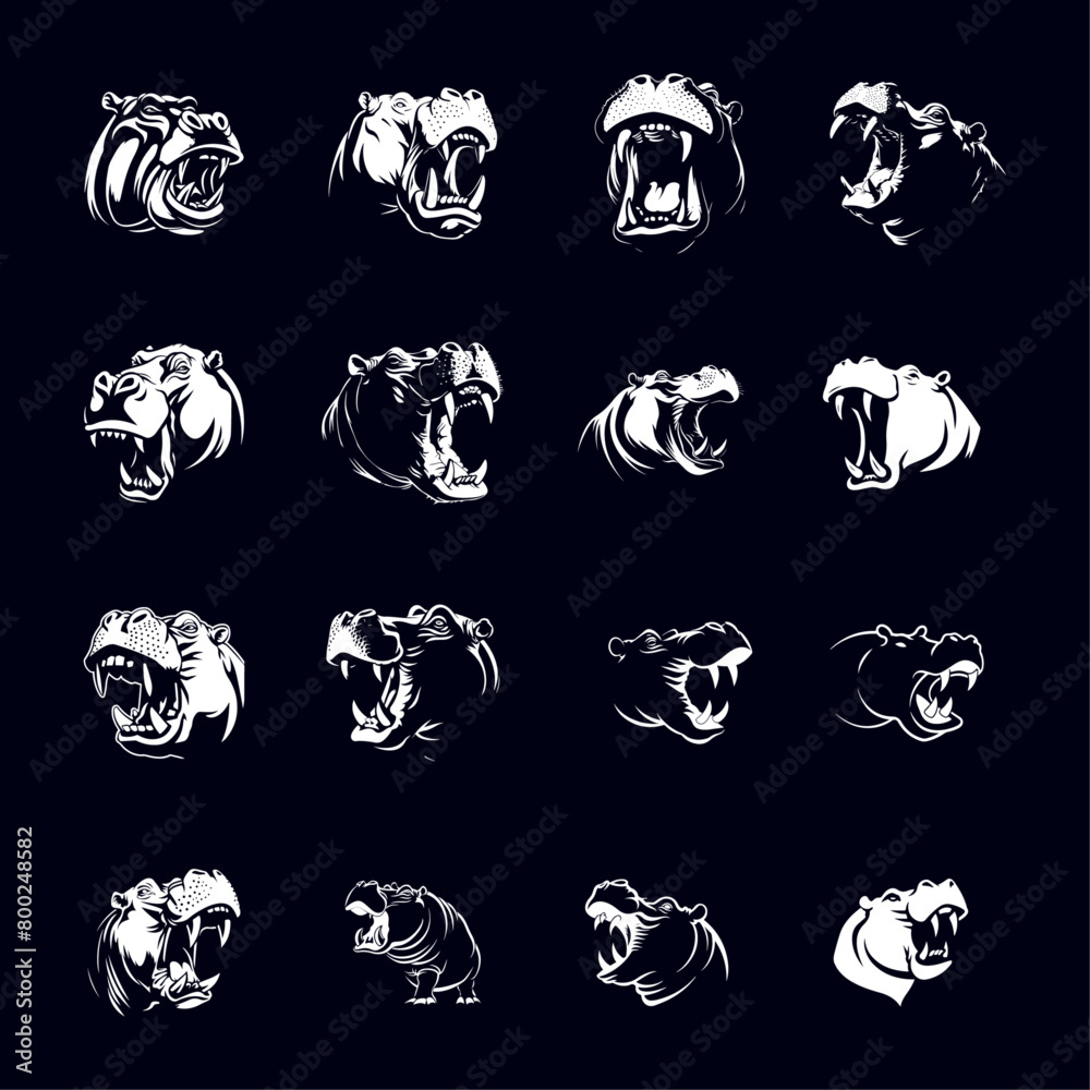 Angry Hippopotamus Artwork Angry Hippopotamus Artwork