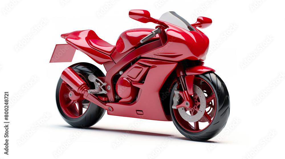 Red-colored motorcycle illustration isolated on a white background