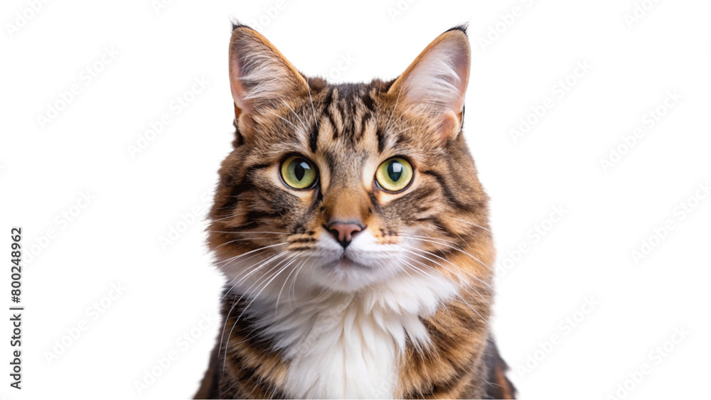 A cat with green eyes isolated on Transparent background. A cat with green eyes isolated on Transparent background.