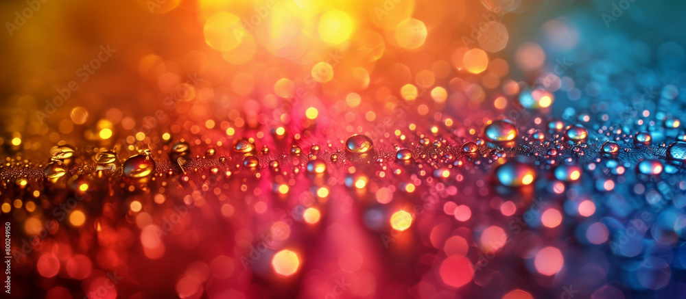Close-up of water droplets on surface. Generative AI