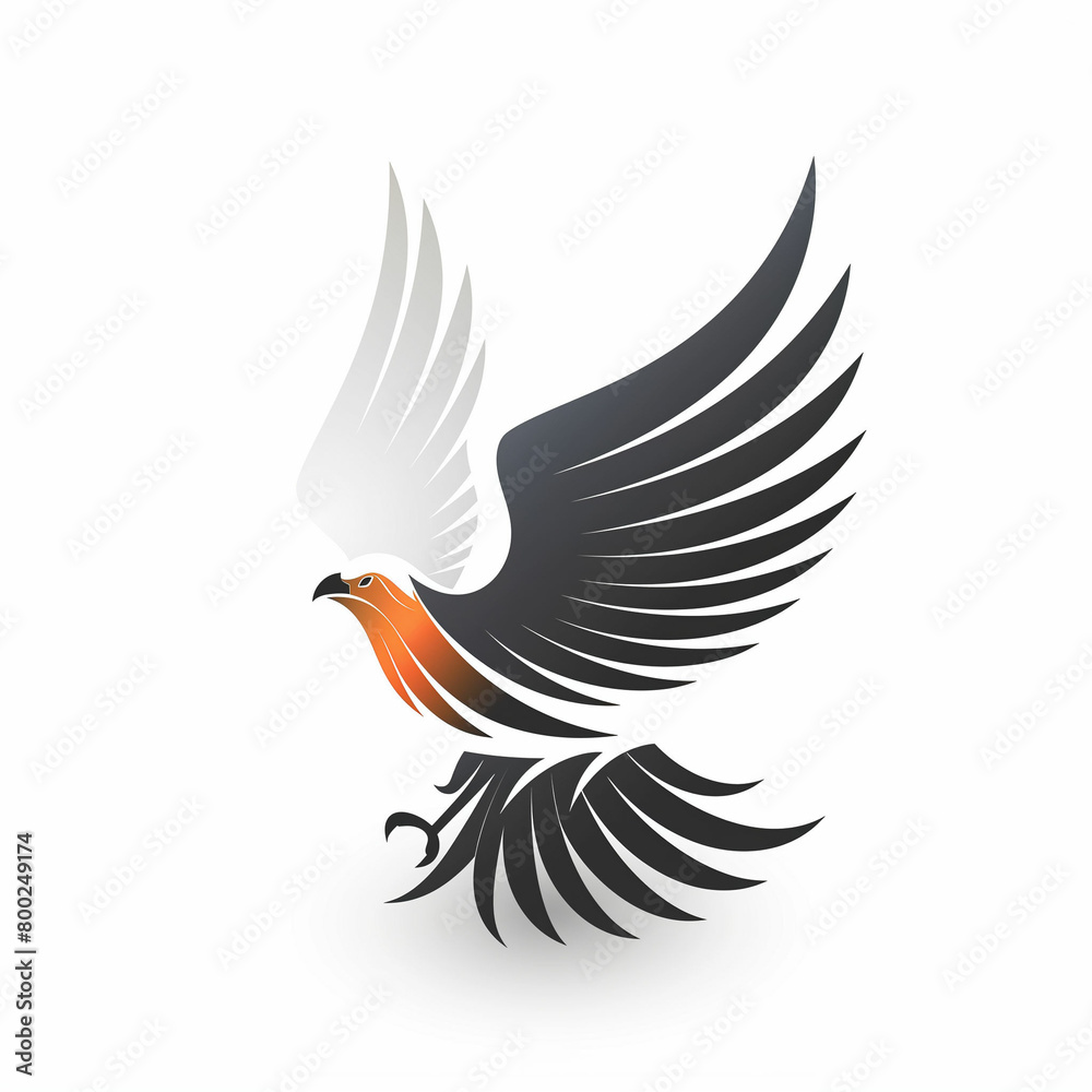 Obraz premium Black and white bird with orange wings. Generative AI