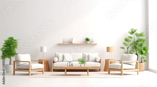 Scene from the interior living room isolated on a white background photo