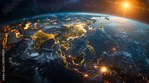 Explore the interconnectedness of the global digital landscape with a focus on Southeast Asia, highlighting the advancements in data transmission, cyber technology, and international communication.