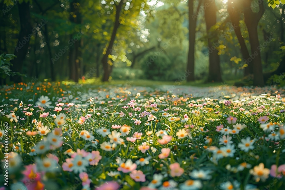 A blanket of soft petals covering the earth A blanket of soft petals covering the earth