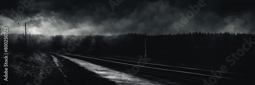 A thriller dramatic scary cinematic railroad scene background.
