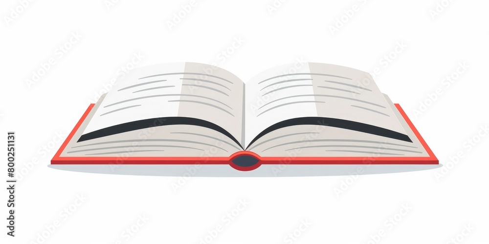 open book with red corner clipart, white background