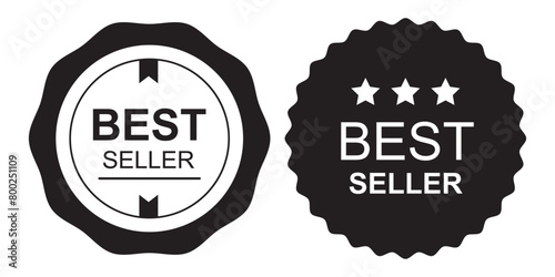 Best seller badge icon set, Best seller award logo isolated, vector Illustration, eps10