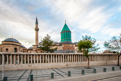 Mevlana Tomb and Mosque in Konya. View of Mevlana Museum, Mevlana Celaleddin-i Rumi is a Sufi philosopher and mystical poet of Islam. © thehakanarslan