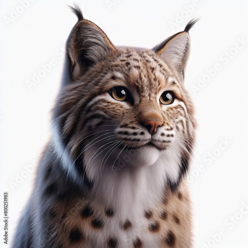 portrait of a lynx on white