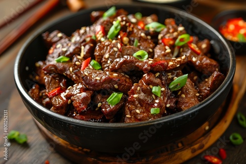 Korean beef BBQ with homemade sesame seeds