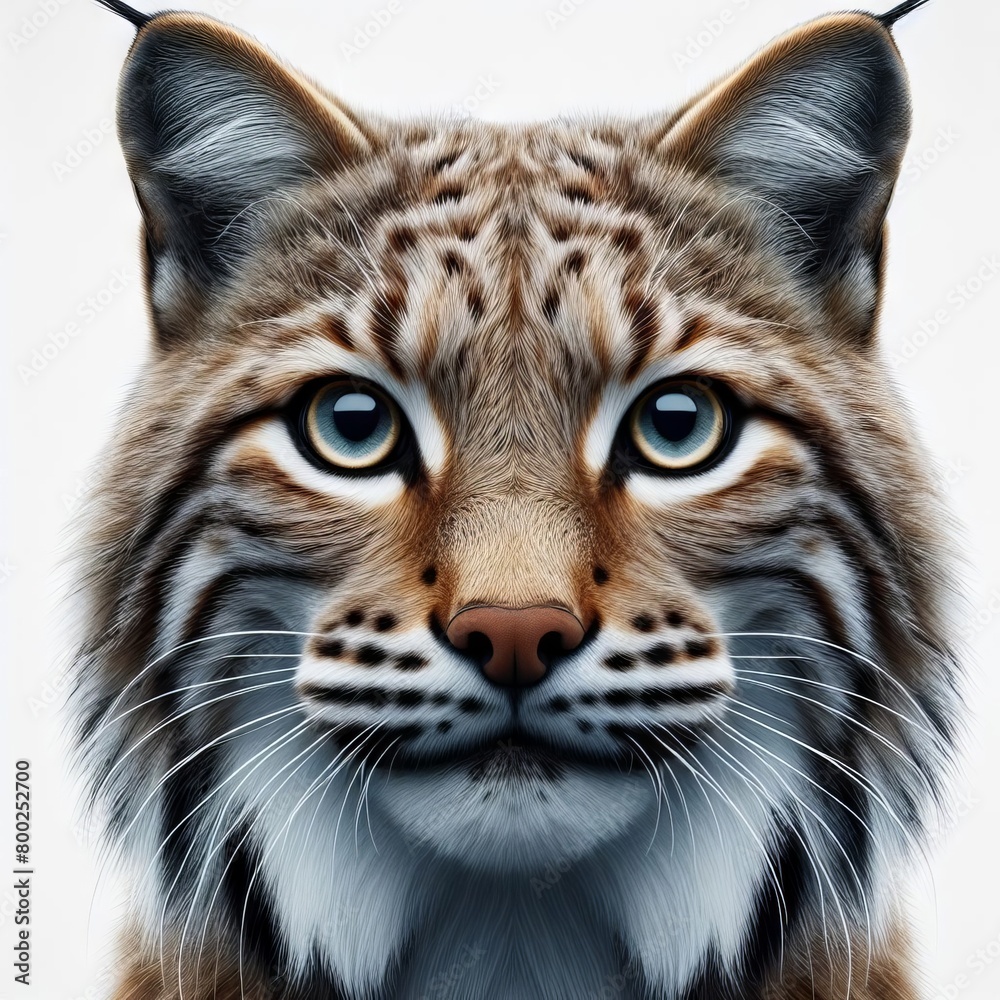 portrait of a lynx on white