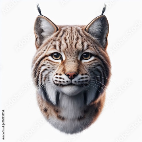 portrait of a lynx on white